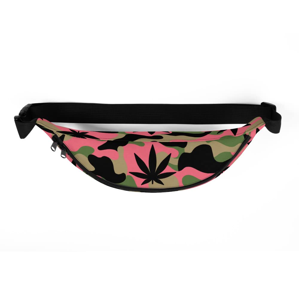 Camouflage Fanny Pack for Women - Pink & Green Crossbody Waist Bag for Hiking, Travel & Outdoor Adventures