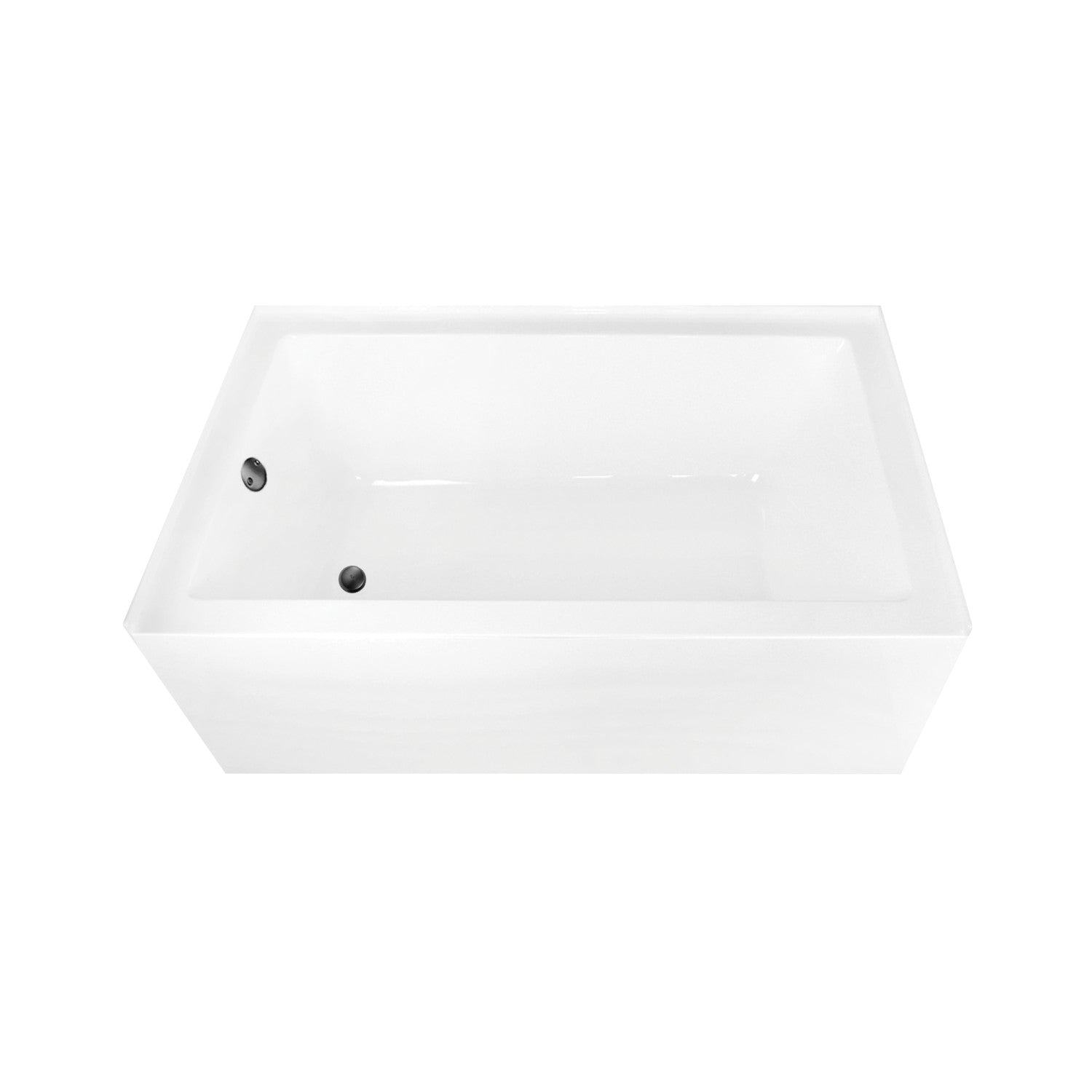 Aqua Eden 60 Inch Acrylic Rectangular 3 Wall Alcove Bathtub Combo with Waste & Overflow Drain - Left Hand Drain - Glossy White/Matte Black - Perfect for Modern Bathroom Renovations & Spa-Like Retreats