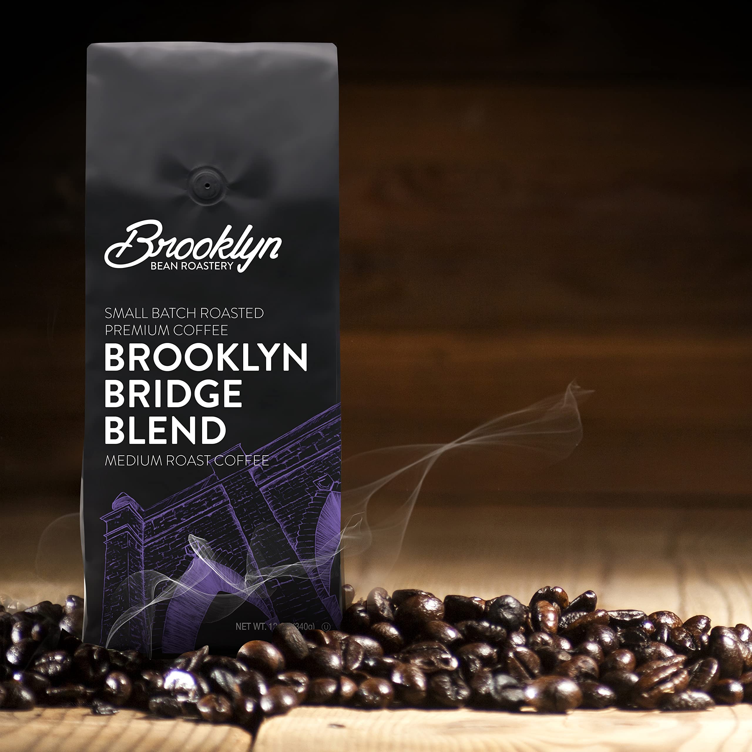 Brooklyn Beans Ground Coffee Variety Pack - Light, Medium, Dark Roast & Flavored Coffee (12oz Bags, 6-Pack) - Perfect for Home Brewing, Office Use & Gifts