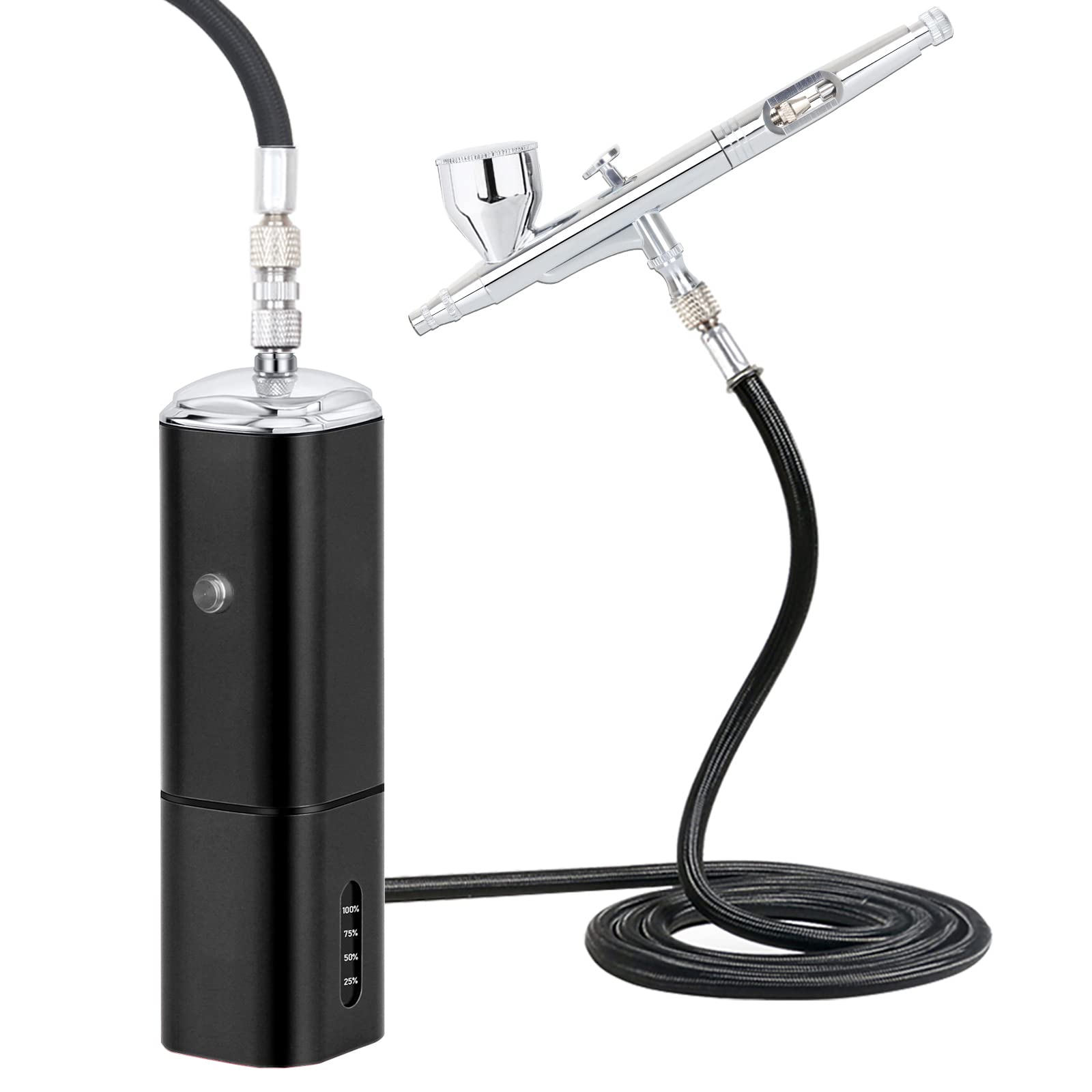 Casubaris Cordless Portable Airbrush Kit with Compressor - Rechargeable Dual Action Airbrush Pen for Barbers, Model Painting, Nail Art & Makeup | Perfect for DIY Crafts, Tattoo Practice & Home Beauty Use