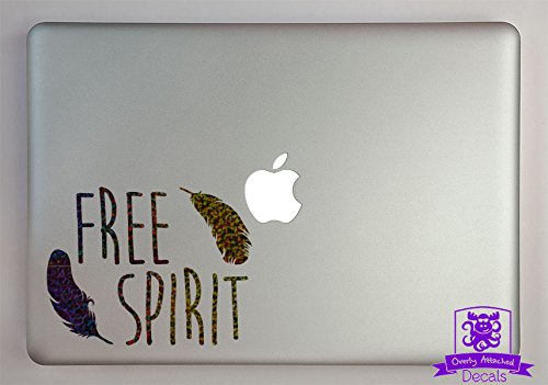 Free Spirit Feathers Vinyl Decal Sticker for Car, Truck, Glass Window, Laptop, Electronics - 10 Inch Galaxy Metal Flake Design - Perfect for Personalizing Vehicles, Home Decor & Tech Accessories
