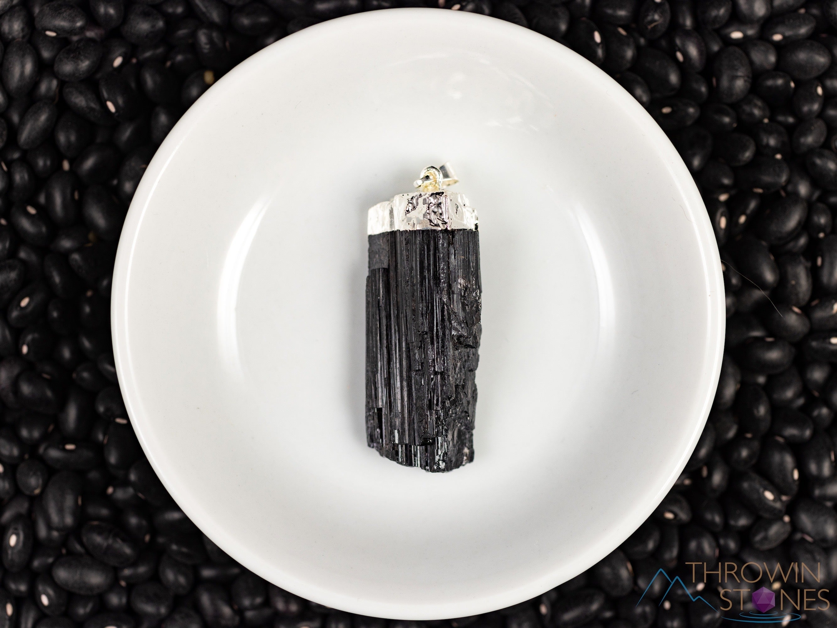 Raw Black Tourmaline Crystal Pendant - Electroplated Silver Birthstone Necklace, Handmade Gemstone Jewelry Gift for Men (E0911) - Perfect for Spiritual Protection, Energy Healing & Fashion Accessories