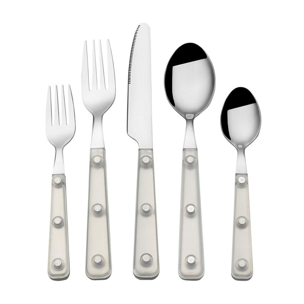 Translucent Clear 20-Piece Flatware Set - Stainless Steel Silverware for 4 People | Perfect for Dinner Parties, Wedding Gifts & Everyday Dining