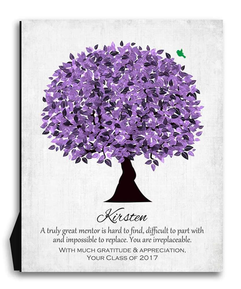 8x10 Personalized Metal Art Print - Unique Gift for Boss, Mentor, Teacher - Purple Deluxe Velvet Tabletop Stand with Gift Wrapping (LTC-M1477) | Office Decor, Retirement Gift, Appreciation Present