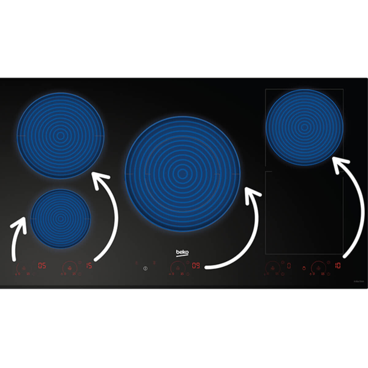 Beko 90cm Induction Cooktop with Direct Access Touch Control - BCT901IGN - Perfect for Modern Kitchens, Fast & Energy-Efficient Cooking