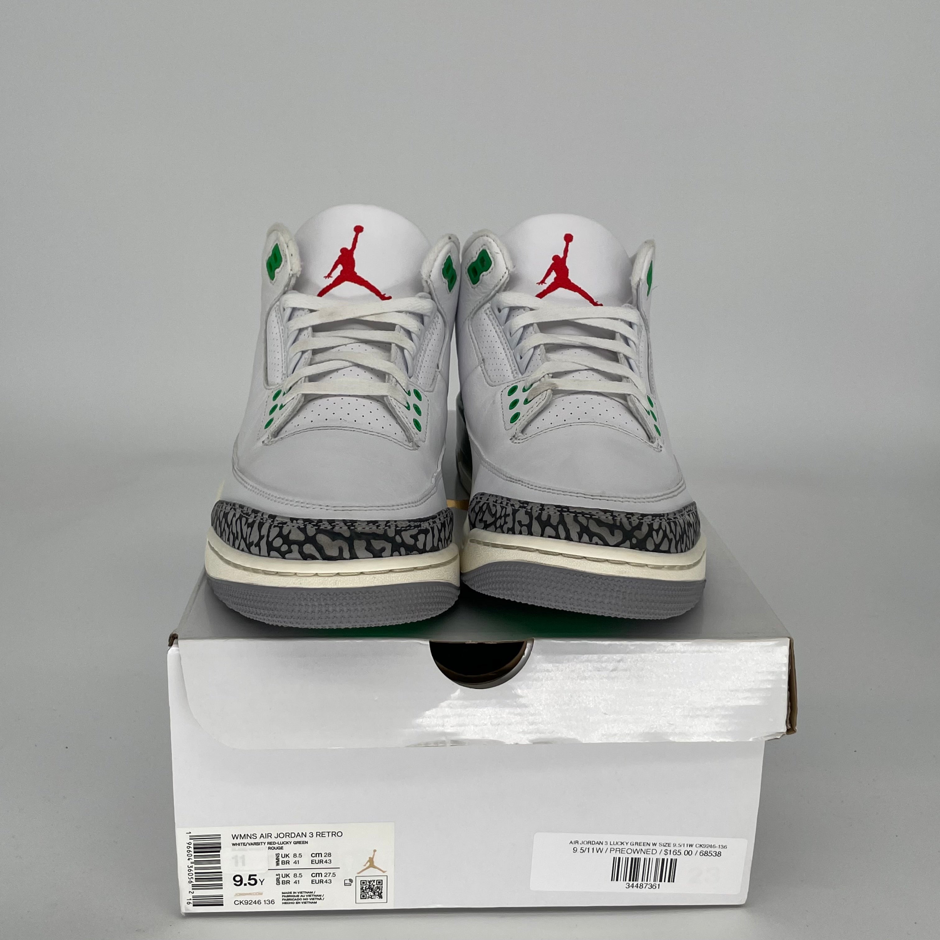 AIR JORDAN 3 LUCKY GREEN Women's Basketball Shoes Size 9.5/11W - Style CK9246-136 | Retro Sneakers for Running, Gym & Streetwear Fashion