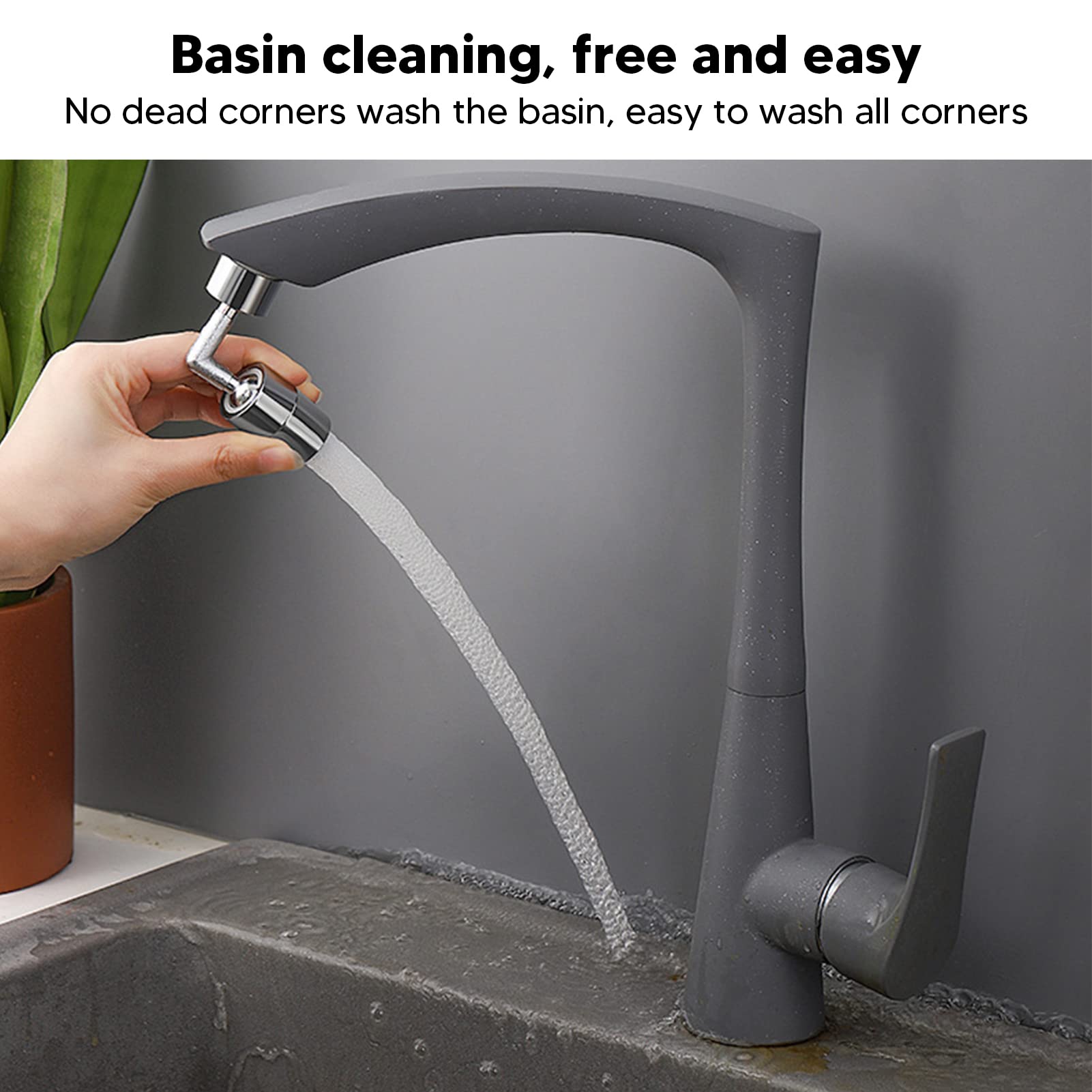 360° Rotating Universal Faucet Extender - Splash-Proof Swivel Tap Aerator for Kitchen & Bathroom Sinks (0.9x2.2x2.1in) - Perfect for Kids, Pets & Hand Washing