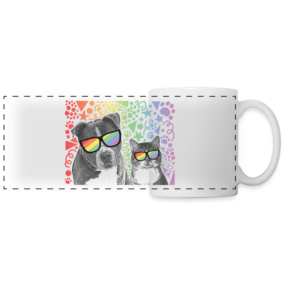 Pride Party Panoramic Mug - Colorful Rainbow Design for LGBTQ+ Celebrations - Perfect for Pride Parades, Festivals & Themed Parties