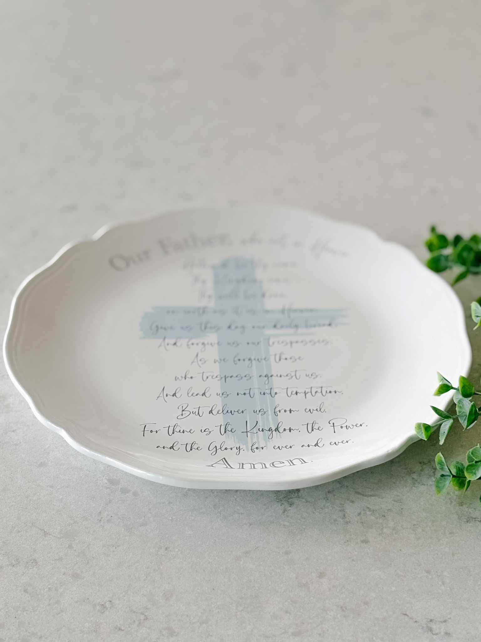 The Lord's Prayer Plate - Engraved Religious Wall Decor for Home & Church - Perfect for Christian Gifts, Prayer Rooms & Faith-Based Decorations