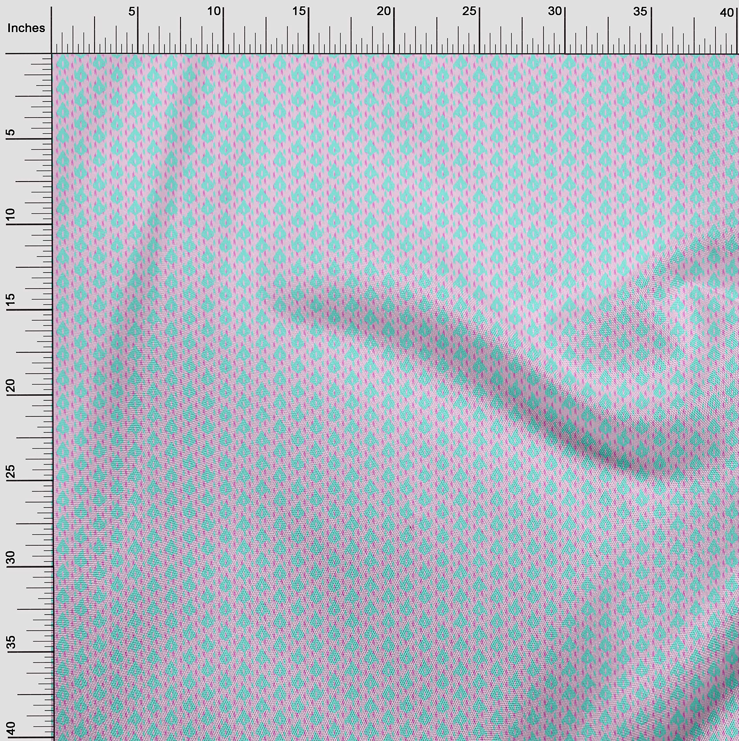 oneOone Cotton Flex Light Pink Ikat Print Fabric by The Yard - 40 Inch Wide Soft Dress Material for DIY Clothing, Home Decor & Craft Projects