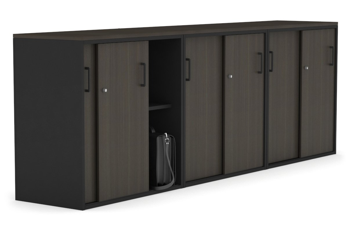Modern 2400W x 900H x 450D Sliding Door Credenza for Office & Home - Medium Uniform Storage Cabinet with Smooth Gliding Doors - Perfect for Living Room, Bedroom or Entryway Organization