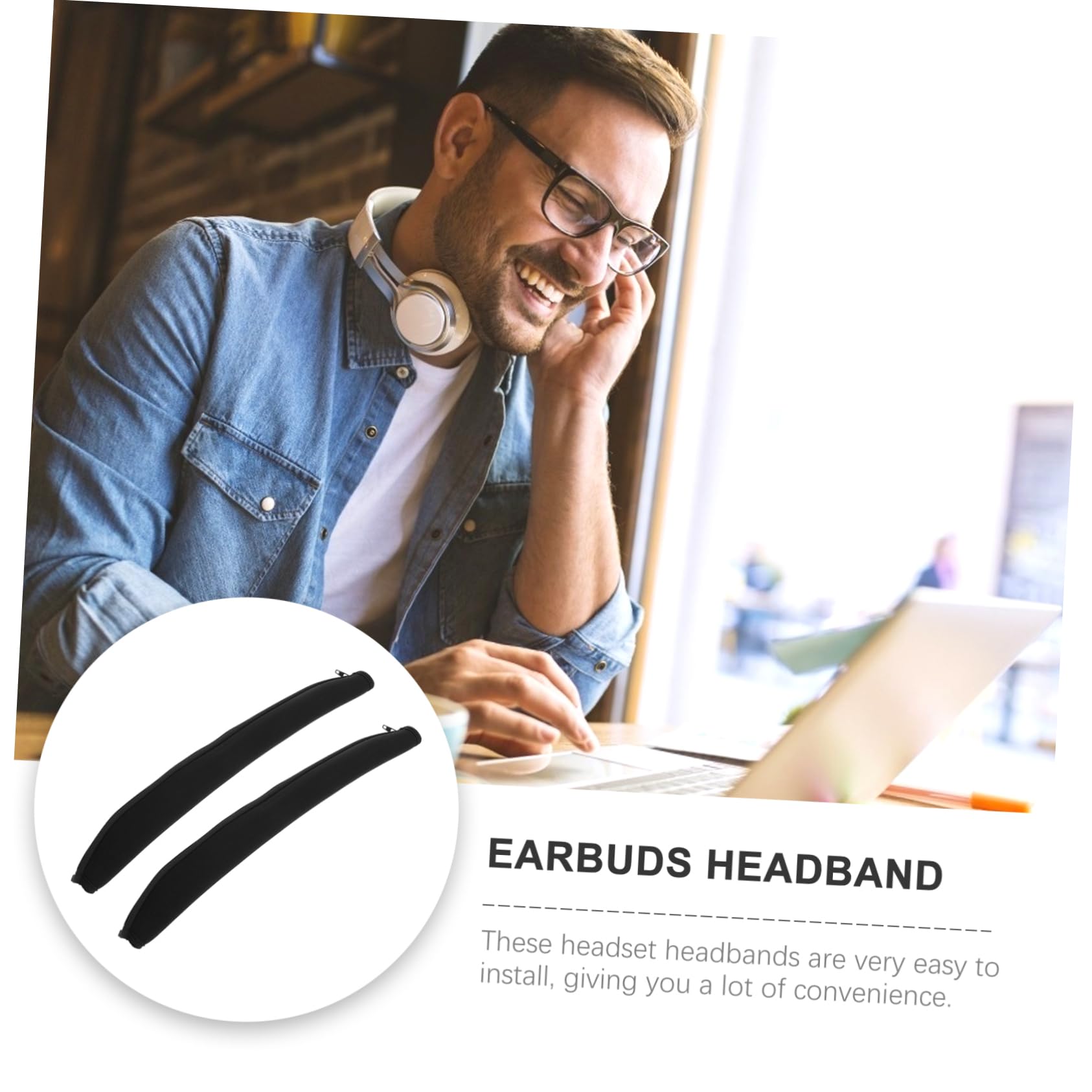 BESTonZON Wireless Over Ear Headphones with Beam Protective Sleeve - 2 Pack Replacement Headband for Large Ear Cups | Perfect for Gaming, Workouts & Travel Noise Isolation