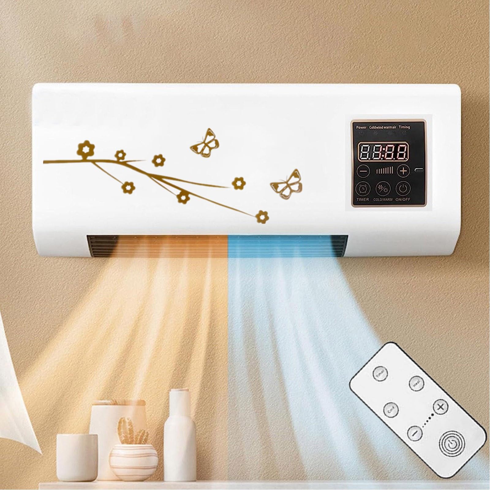 2-in-1 Smart Wall Mounted AC & Heater Combo - Portable Multifunctional Air Conditioner Fan with Heating for Home, Office, Bedroom - Perfect for Year-Round Cooling & Warmth in Small Spaces