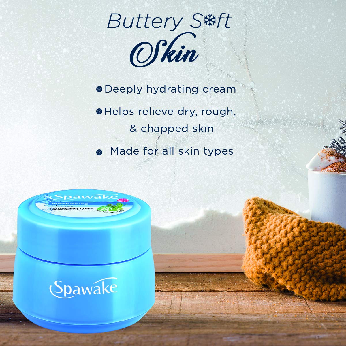 Spawake Moisturizing Cold Cream for Dry Skin - Winter Face Cream with Deep Hydration, 50g - Perfect for Nighttime Skincare & Winter Protection