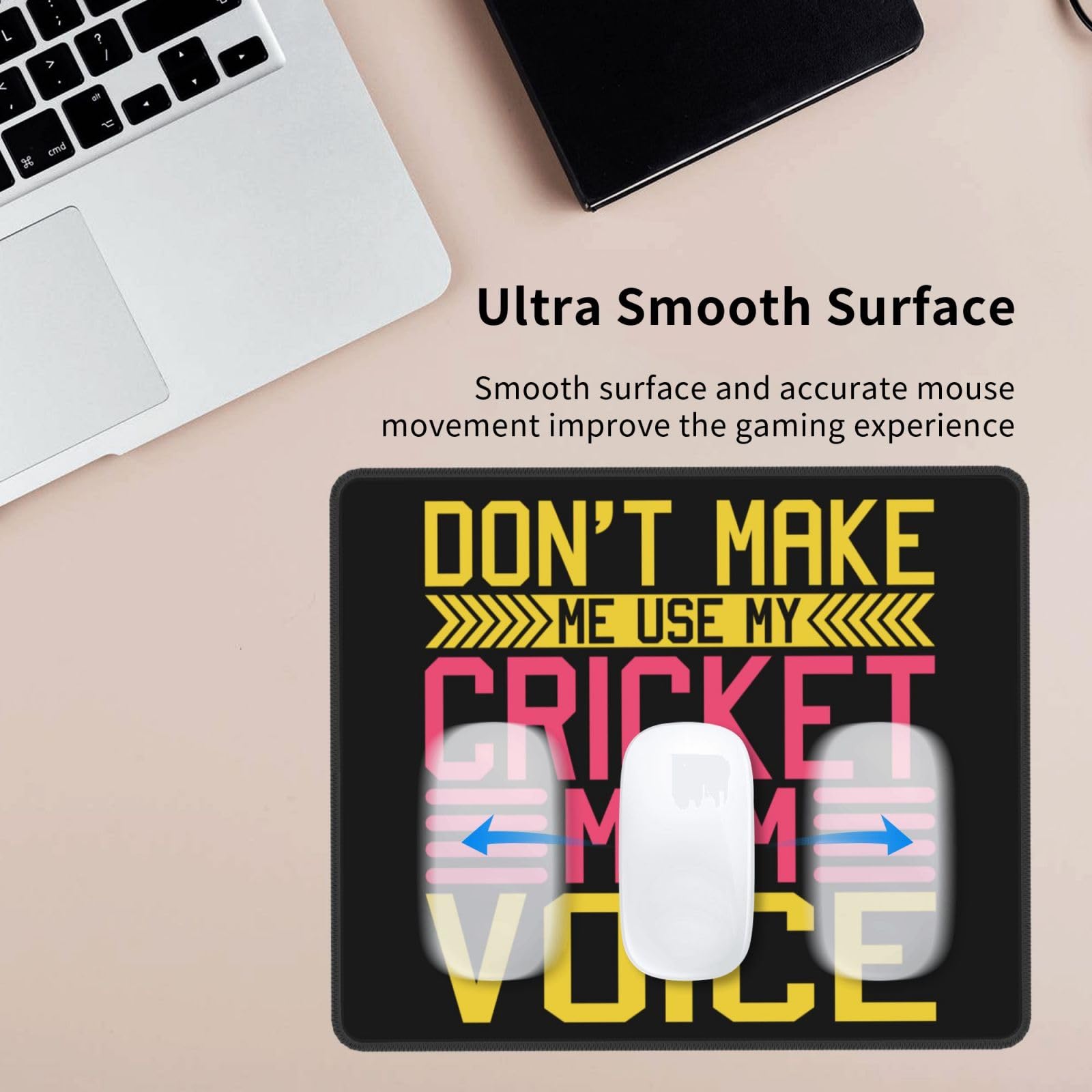 Non-Slip Waterproof Mouse Pad with Rubber Base - 10x12 Inch Gaming & Office Mousepad for PC/Laptop - Perfect for Work, Gaming & Cricket Mom Moments