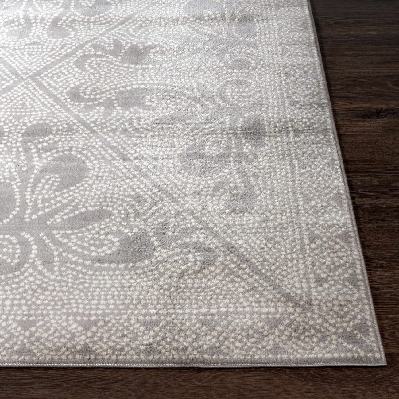 Mark&Day 6x9 Vosberg Traditional Medium Gray Area Rug - Soft Grey Black White Carpet for Living Room, Bedroom, Kitchen - Perfect for Home Decor & Cozy Spaces (6'7