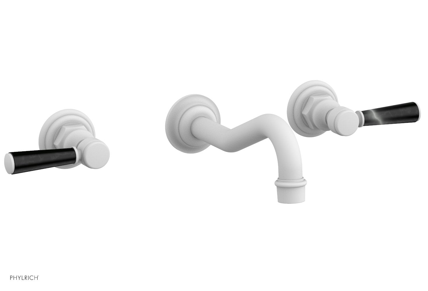 HENRI Wall Mount Tub Faucet Set with Marble Lever Handles - 161 58 - Perfect for Modern Bathroom & Spa Renovations