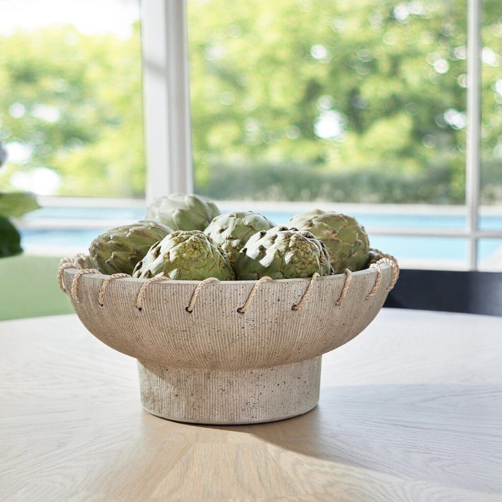 Cyan Design 11587 Eratos Bowl - Grey Ceramic Decorative Bowl for Home Decor, Centerpiece, Fruit Display, and Tabletop Decor
