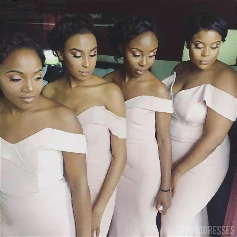 Elegant Pink Mermaid Off-The-Shoulder Bridesmaid Dress - WG850 | Formal Evening Gowns for Weddings, Prom & Special Occasions