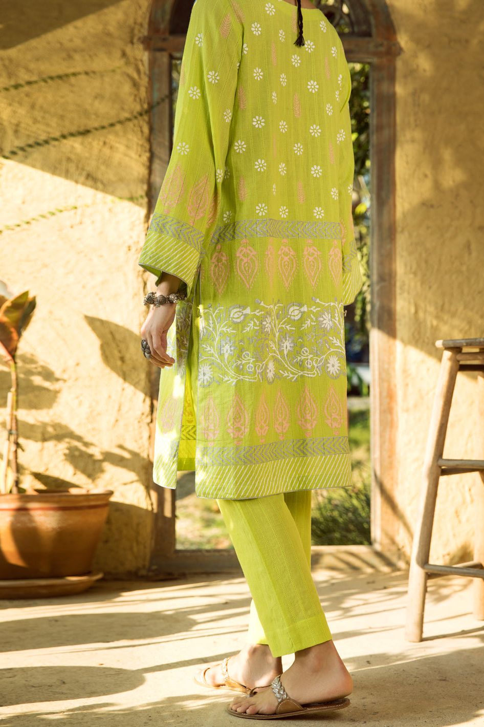 Stylish Cotton Lime Green Kurti for Women | Comfortable & Trendy Indian Tunic Top | Perfect for Casual Wear, Festivals & Parties