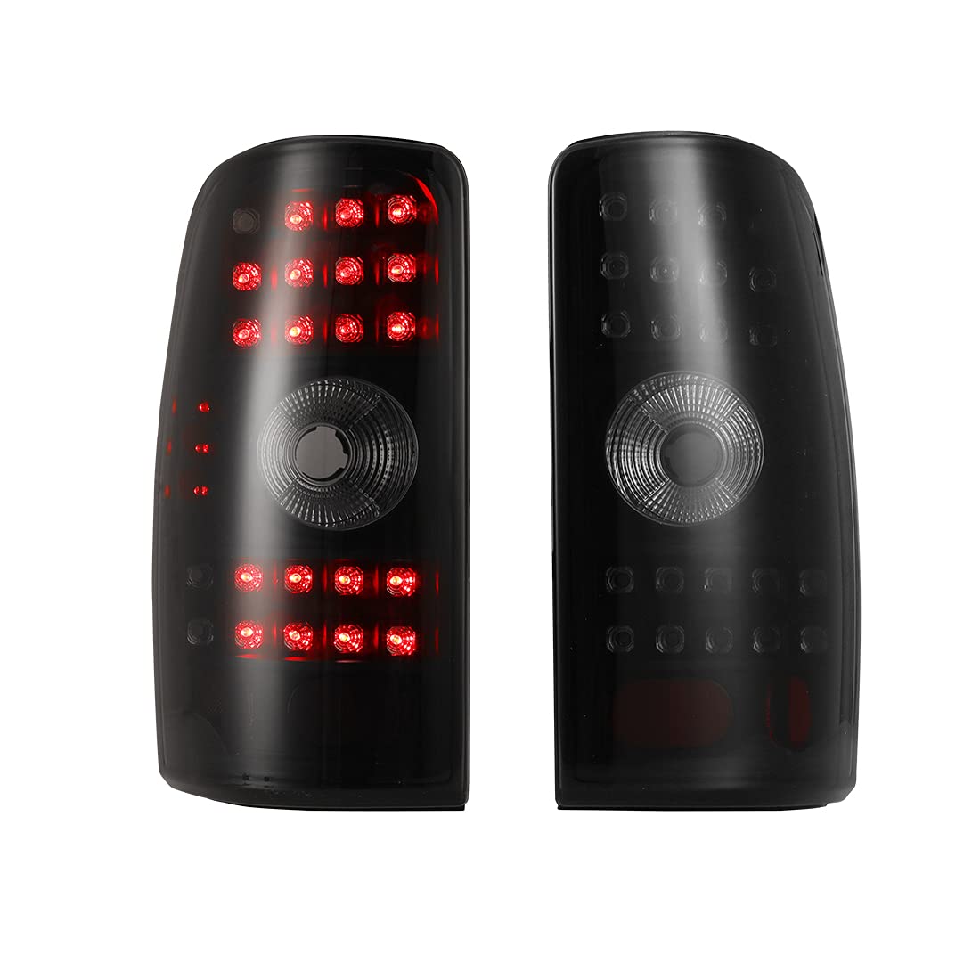 ROXX Smoked LED Tail Lights Assembly Pair for 2000-2006 Chevy Suburban & Tahoe, 2000-2006 GMC Yukon - Direct Replacement Rear Lights for Driver & Passenger Side - Upgrade Your Truck's Style & Nighttime Visibility