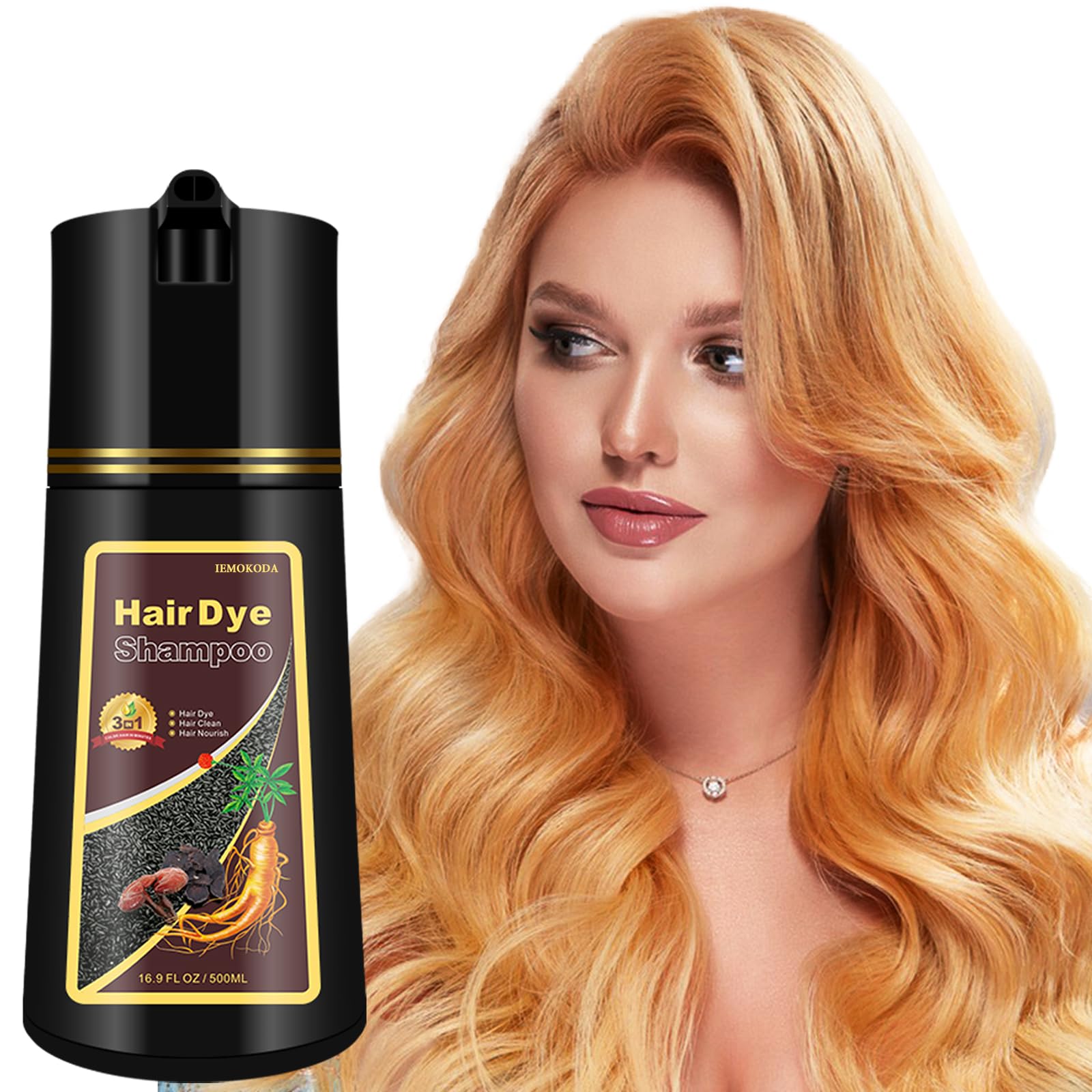 Blonde Brown Hair Dye Shampoo - 3 in 1 Natural Hair Color for Men & Women | Long-Lasting Gray Coverage Shampoo (500ml) | Perfect for Home Use, Salon Styling & Quick Touch-Ups