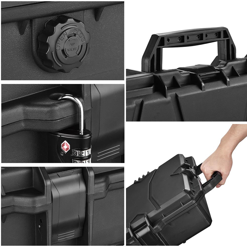 TheLAShop Heavy Duty Locking Rifle Case with TSA Approved Padlocks - Waterproof IP67 Rated, 53