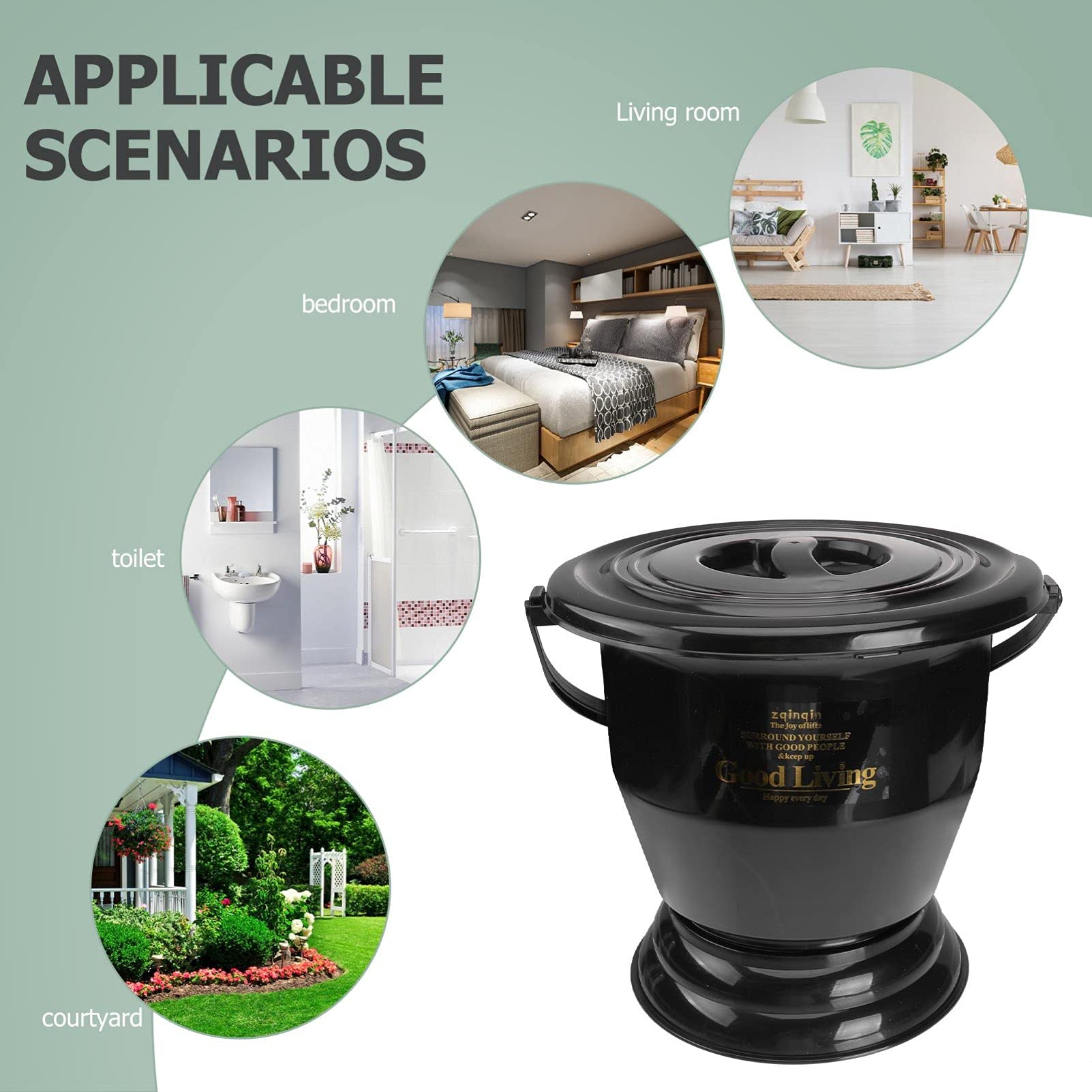 Portable Plastic Chamber Pot with Lid - Adult & Pregnant Women Travel Toilet, Urinal, Spittoon - Ideal for Camping, Road Trips & Bedside Use