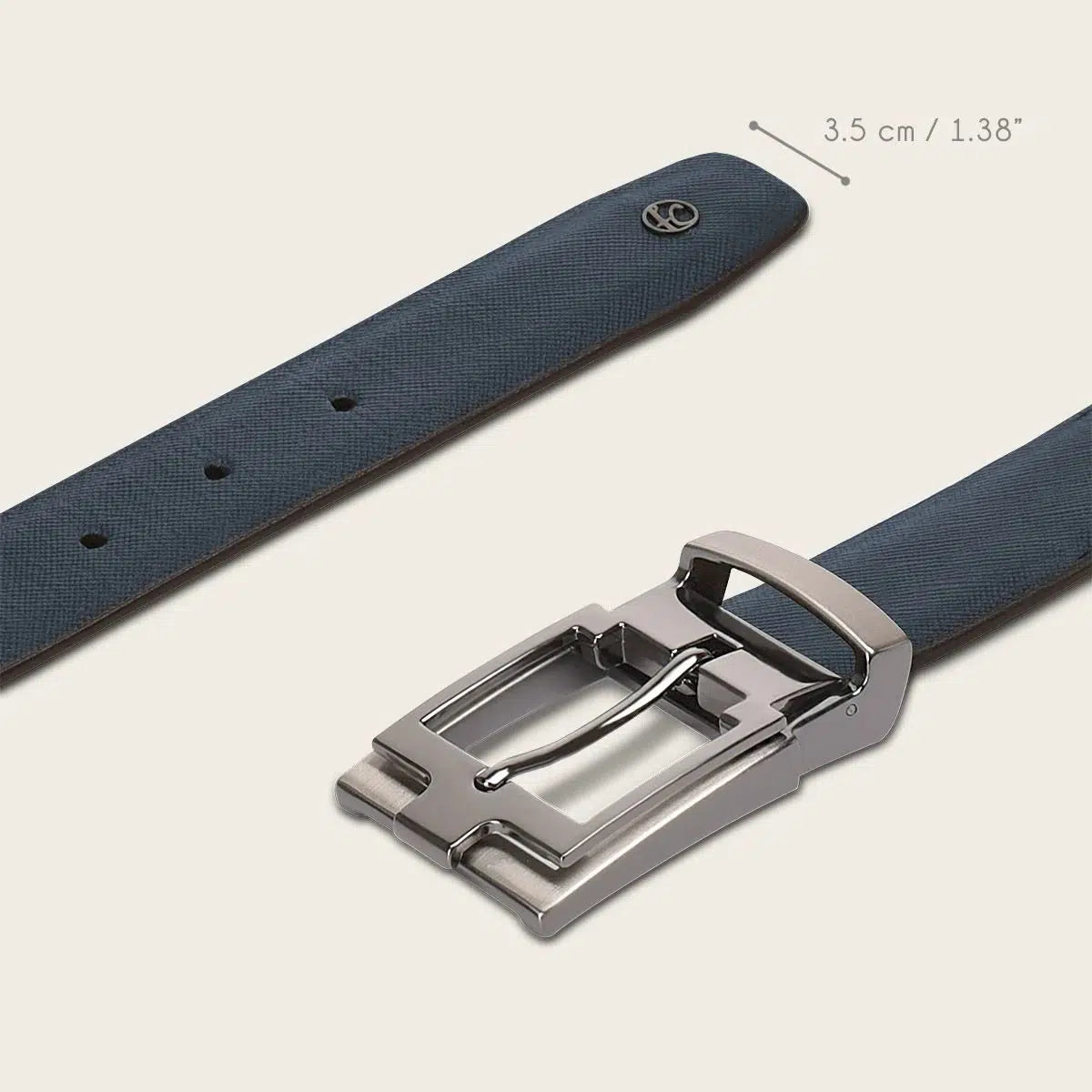 CS552RS Men's Cuadra Blue Casual Western Cowhide Leather Belt - Durable & Stylish for Everyday Wear, Jeans & Western Outfits