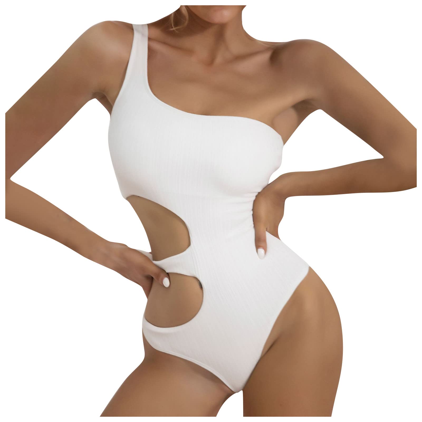 Genclrs Women's One Piece Swimsuits - Sexy Solid Color Bathing Suit for Women, Casual Swimwear Sizes S-L | Perfect for Beach, Pool, and Summer Vacations