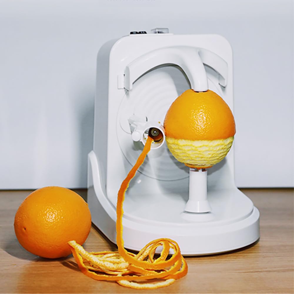 ROVSUN Electric Fruit Peeler - Stainless Steel Kitchen Peeler for Oranges, Potatoes, Apples - Easy & Efficient Peeling Tool for Smoothies, Baking, Meal Prep & Healthy Snacks