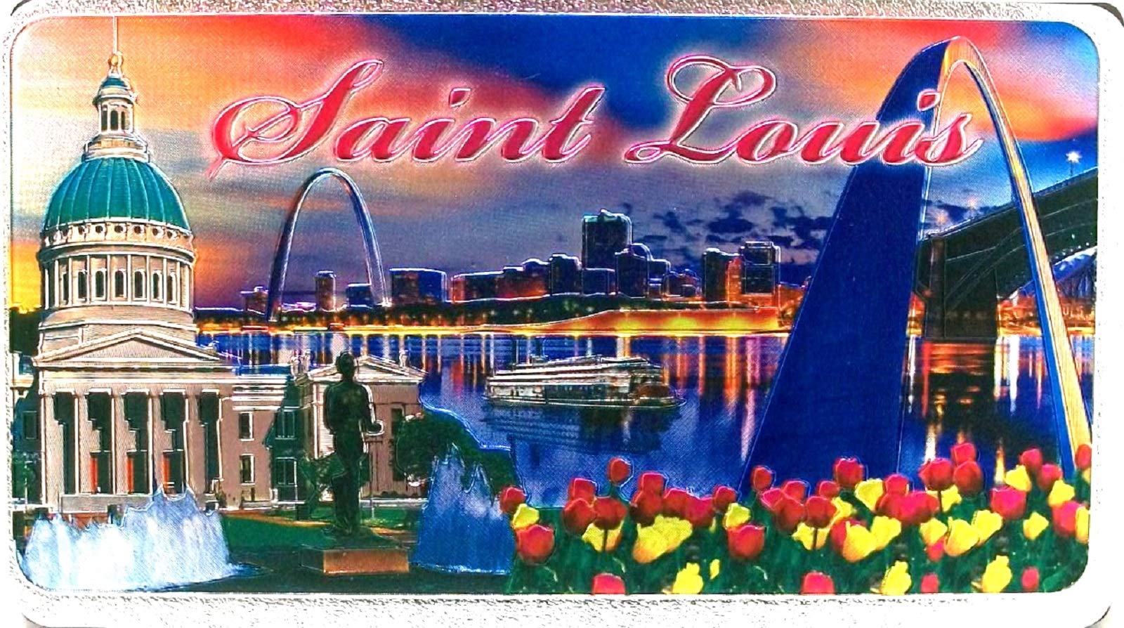 Saint Louis Missouri Gateway to the West Panoramic Dual-Sided Fridge Magnet - Perfect for Travel Souvenirs & Home Decor
