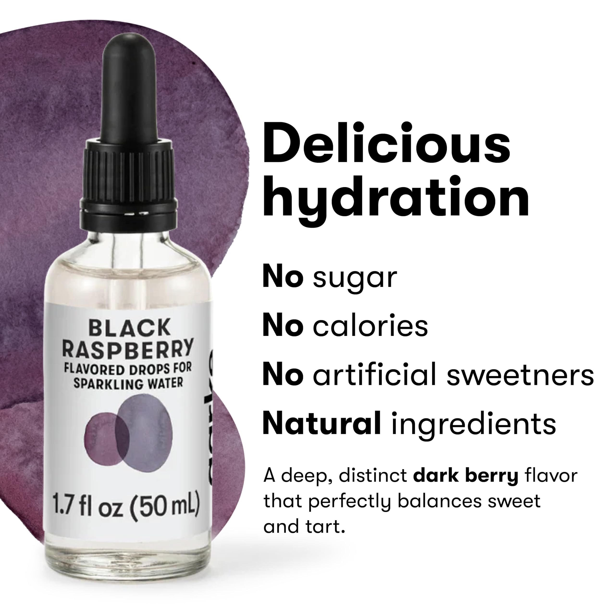 Aarke Zero-Sugar Natural Flavor Drops for Sparkling & Carbonated Water - No Artificial Sweeteners, Dye Free, 50mL (Black Raspberry) | Perfect for Healthy Hydration, Cocktail Mixing & Refreshing Drinks at Home
