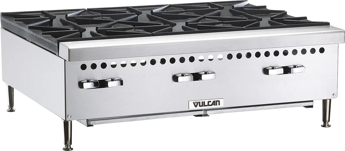 Vulcan 36-Inch 6-Burner Commercial Gas Range - 150,000 BTU Natural Gas Countertop Stove for Restaurants & Catering Kitchens