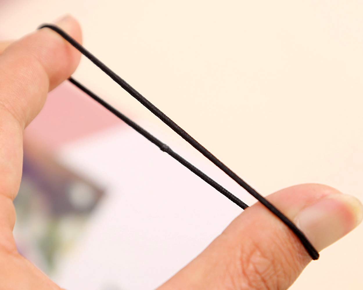 DS. DISTINCTIVE STYLE 50-Pack Black Hair Ties - 2.5mm Elastic Hair Bands for Women, Ponytail Holders, No-Slip Hair Rubber Bands - Perfect for Workouts, Office, School & Everyday Use