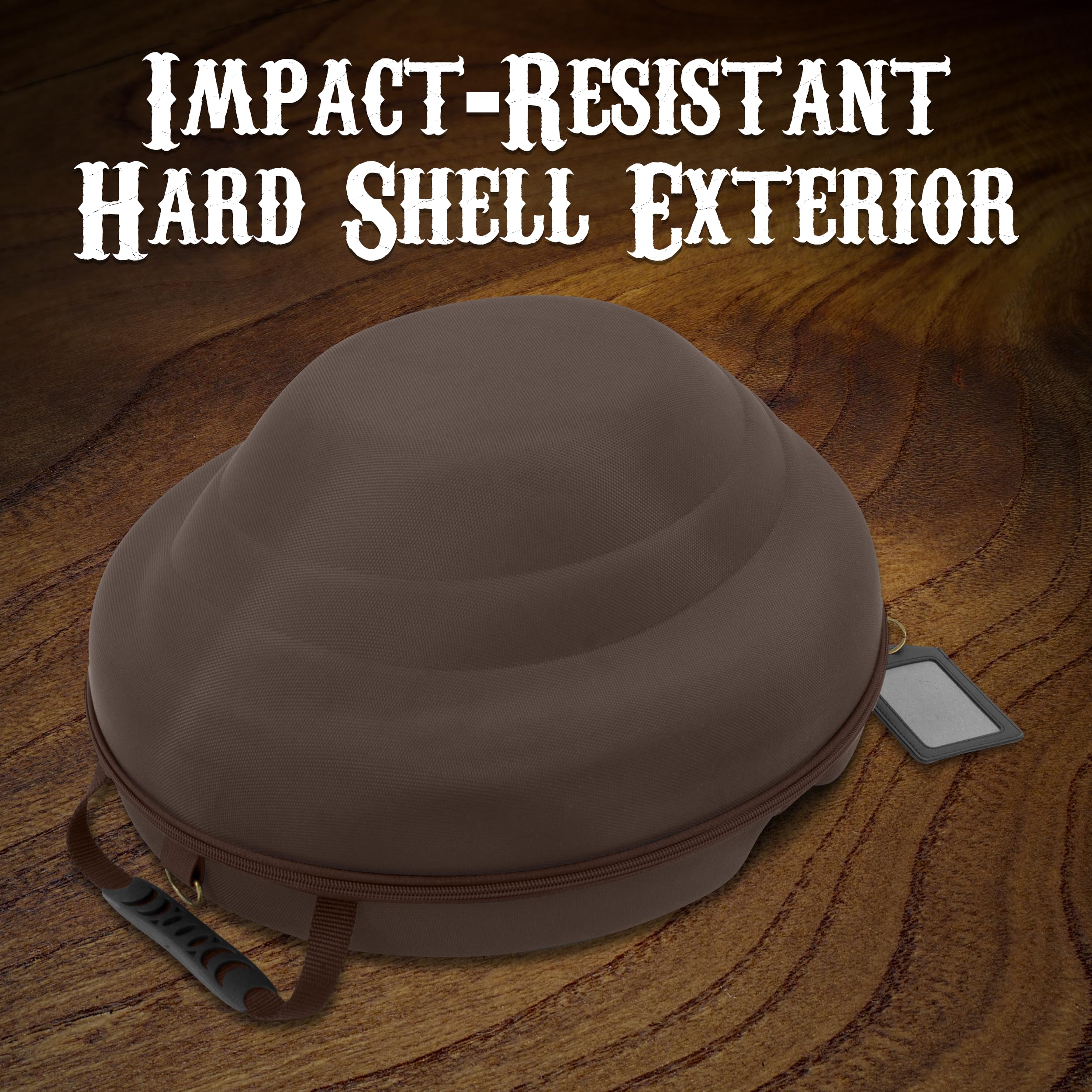 CASEMATIX Cowboy Hat Box - Hard Shell Portable Storage Case for Brims Up to 4.75