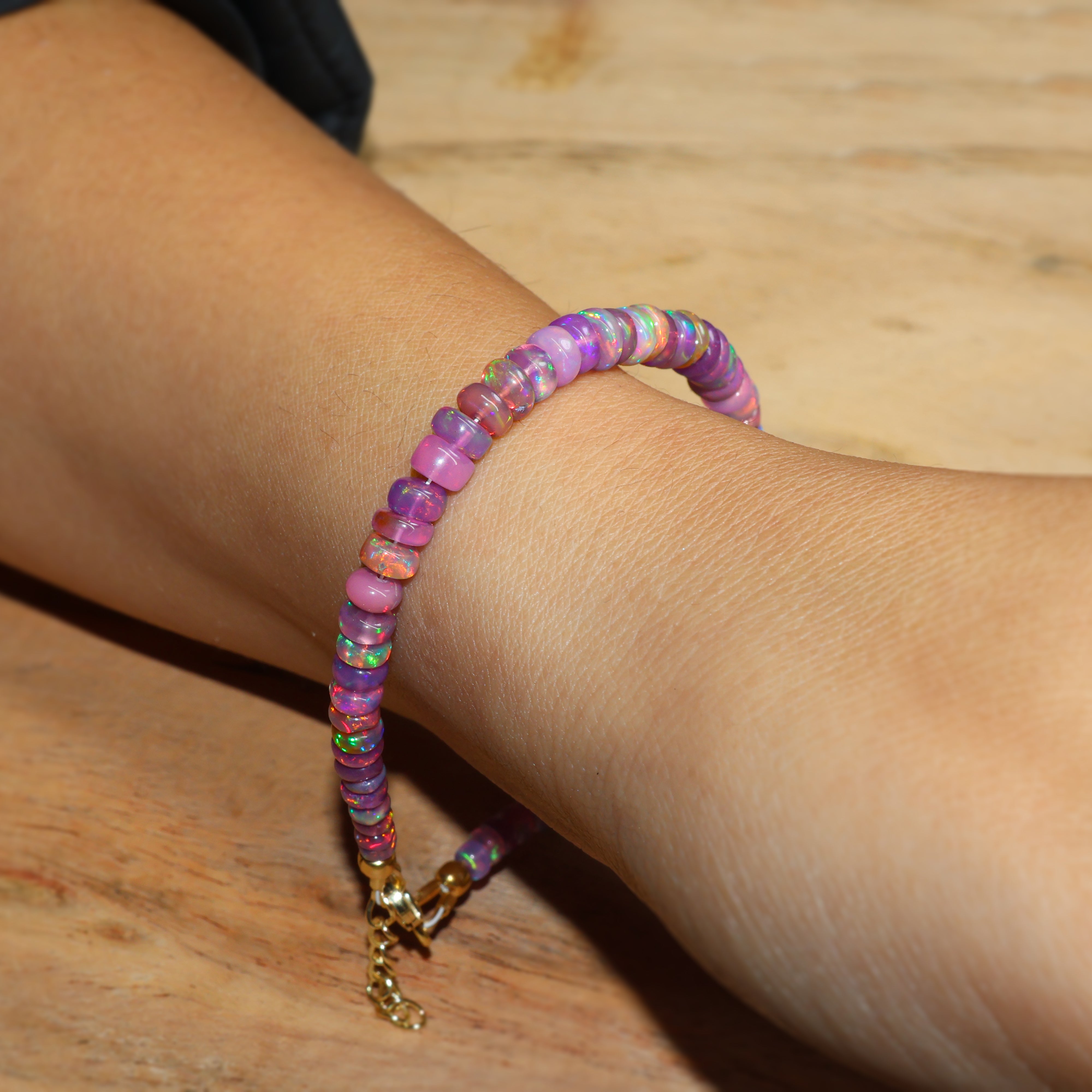 Natural Purple Opal 4-5MM Beaded Handmade Bracelet for Women - Boho Chic Jewelry Gift for Birthday, Wedding & Everyday Wear