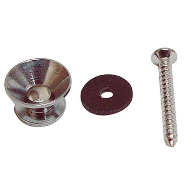 Dr Parts Chrome Guitar End Pin with Button, Felt & Screw - Secure & Stylish Replacement for Acoustic & Electric Guitars - Perfect for Performances & Studio Recordings