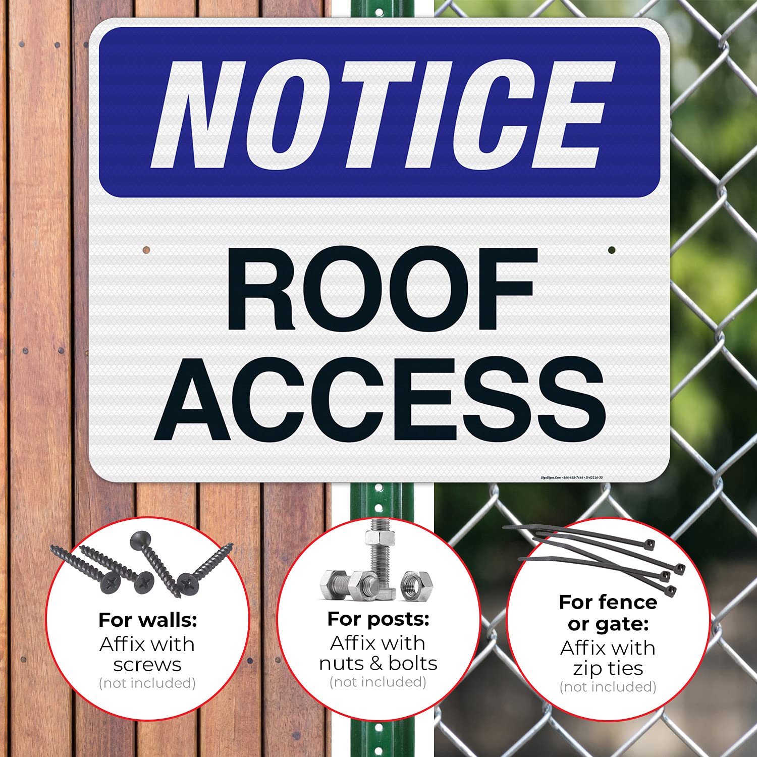 24x30 Inches 3M EGP Reflective Aluminum Roof Access Sign - .080 Thick, Fade Resistant, Made in USA - Perfect for Construction Sites, Warehouses & Industrial Safety Marking