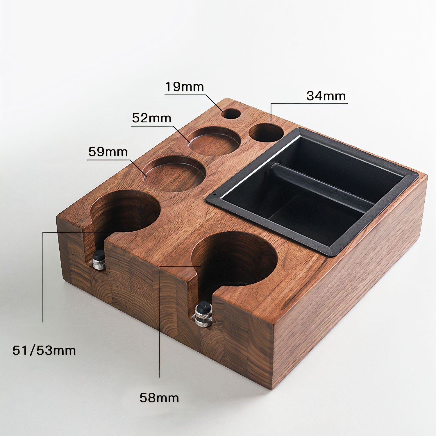 Professional Barista Coffee Tamping Station with Built-in Knock Box - Espresso Workspace Organizer for Home & Cafe Use