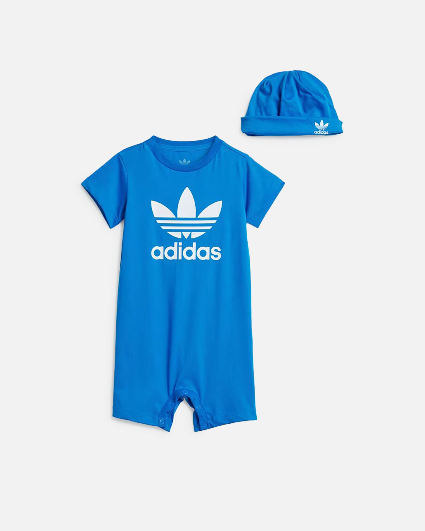Adidas Baby Jumpsuit and Beanie Gift Set - Soft Blue Cotton Infant Outfit for Newborns & Toddlers | Perfect for Photo Shoots, Birthday Gifts & Winter Outings