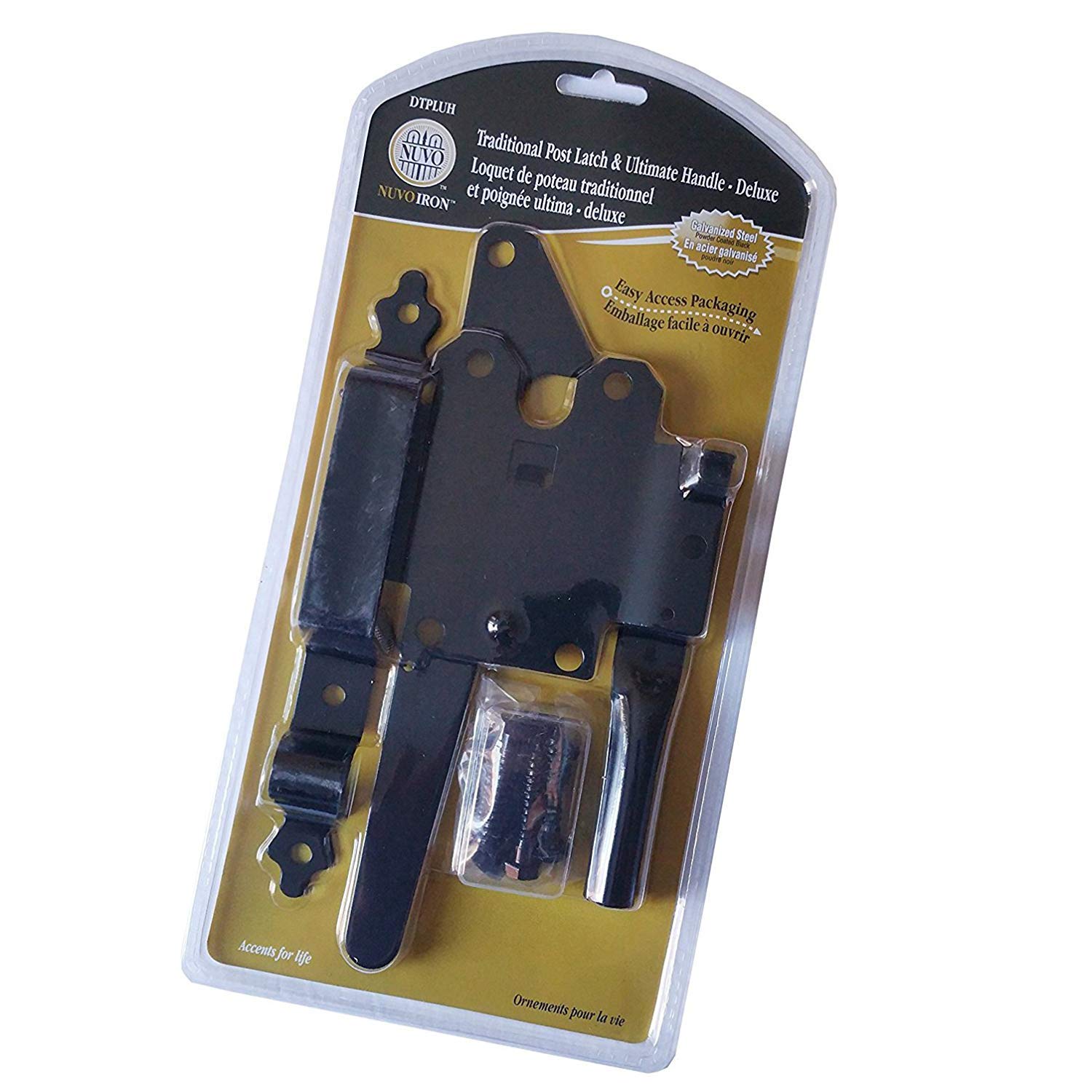 Nuvo Iron Deluxe Traditional Post Latch with Ultimate Handle - Heavy Duty Door Latch for Barns, Sheds & Gates - Durable Metal Hardware for Outdoor & Farm Use