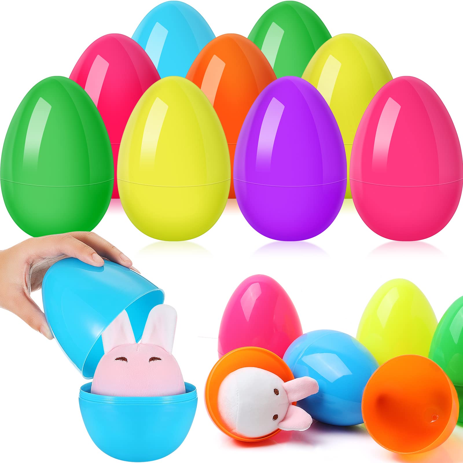 Chivao 12 Inch Jumbo Plastic Easter Eggs - 12 Pack Colorful Fillable Giant Eggs for Easter Egg Hunts, Party Favors, Classroom Activities & Candy Treats | Perfect for Easter Basket Stuffers, Holiday Decorations & Kids' Easter Party Games
