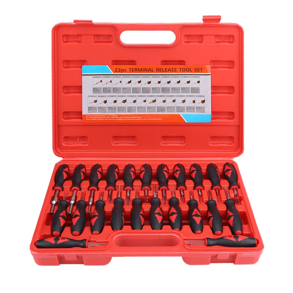 EVGATSAUTO 23-Piece Universal Automotive Terminal Removal Tool Kit - Professional Terminal Release & Removal Set for Car Battery, Wiring & Electrical Repairs - Perfect for Mechanics & DIY Auto Enthusiasts