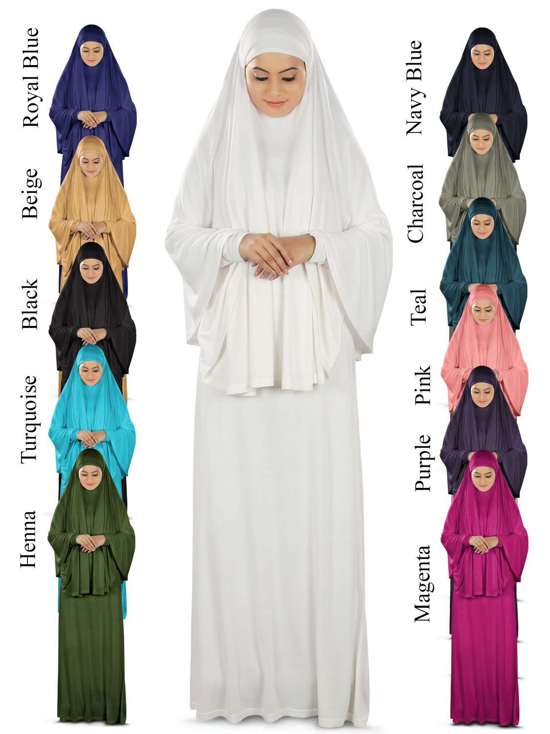 Dua Prayer Set - Soft Viscose Jersey Khimar & Full Sleeve Dress for Women | Islamic Modest Wear | Perfect for Salah, Mosque & Daily Worship