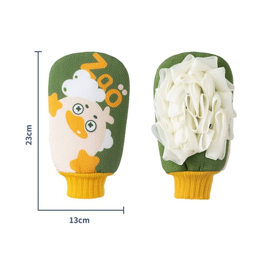LALAFINA Exfoliating Bath Gloves for Dead Skin Removal - Soft Loofah Shower Gloves for Body Scrub & Spa - Cute Fiber Massage Wash Towel for Women & Men - Perfect for Home Spa, Dry Skin Care & Relaxing Shower Routine