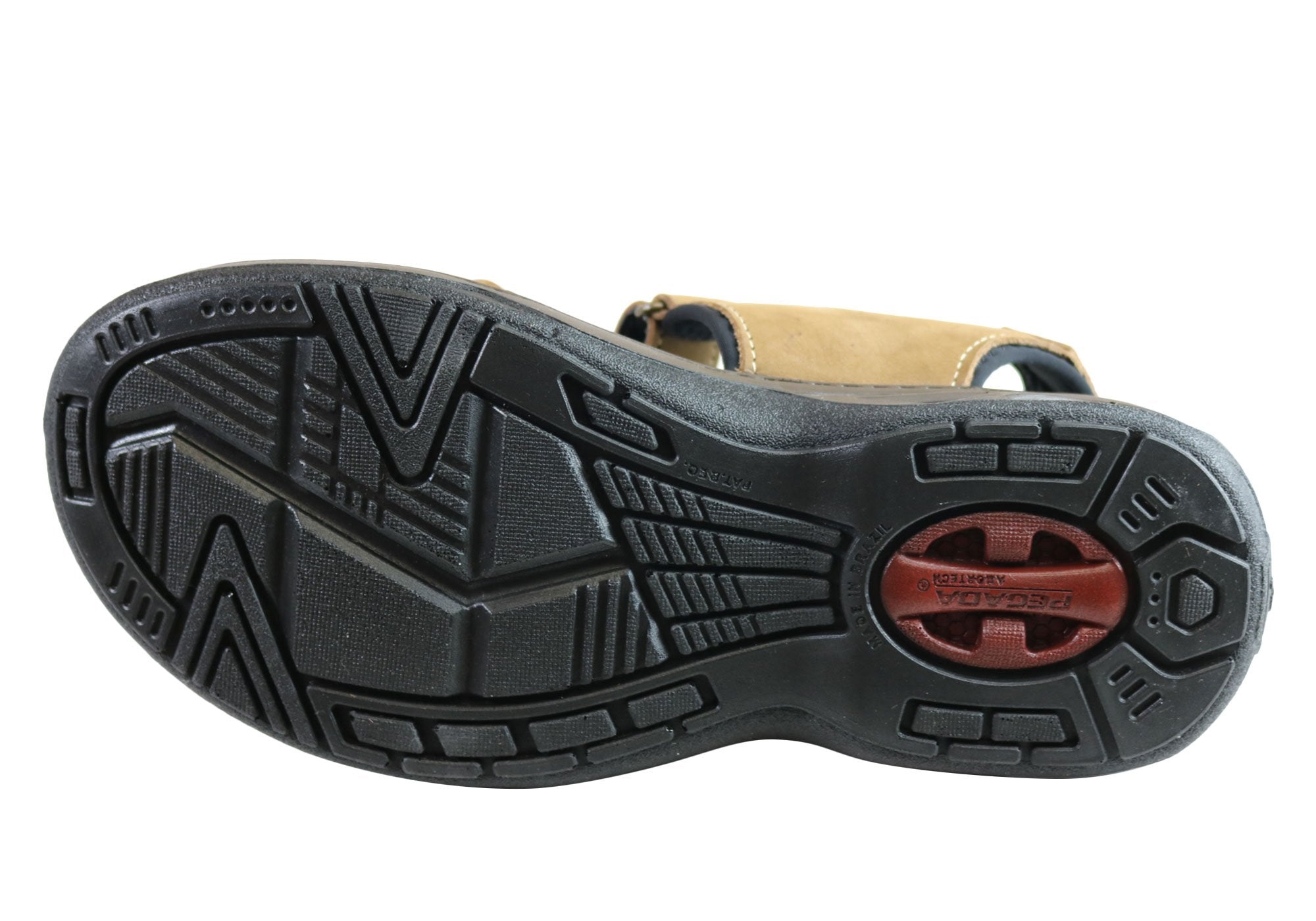 **Men's Comfortable Leather Sandals with Cushioning - Pegada Thompson - Made in Brazil - Perfect for Beach, Travel & Casual Wear**