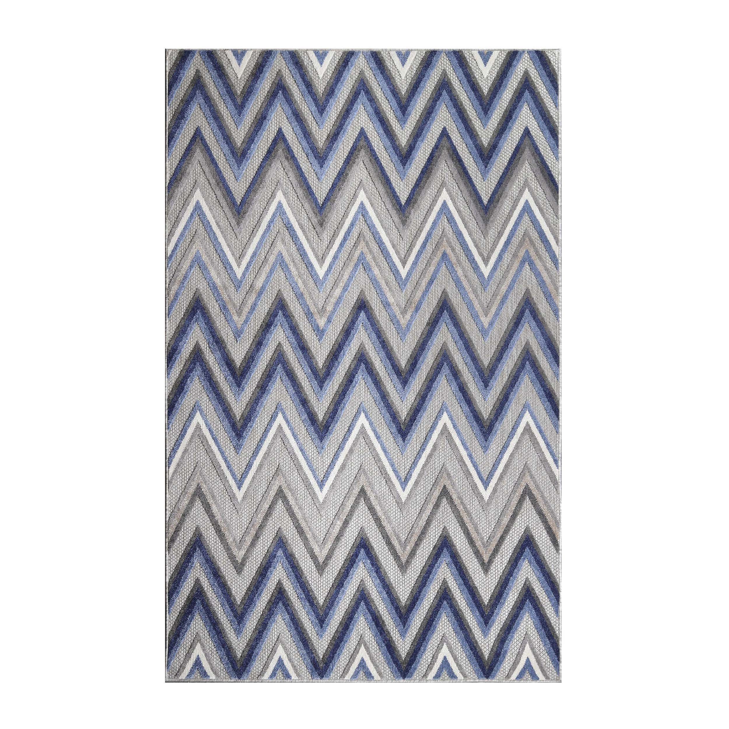 Acacia Geometric Zigzag Modern Indoor/Outdoor Area Rug or Runner - Non-Slip Boho Chic Carpet for Living Room, Bedroom, Patio & Hallway Decor