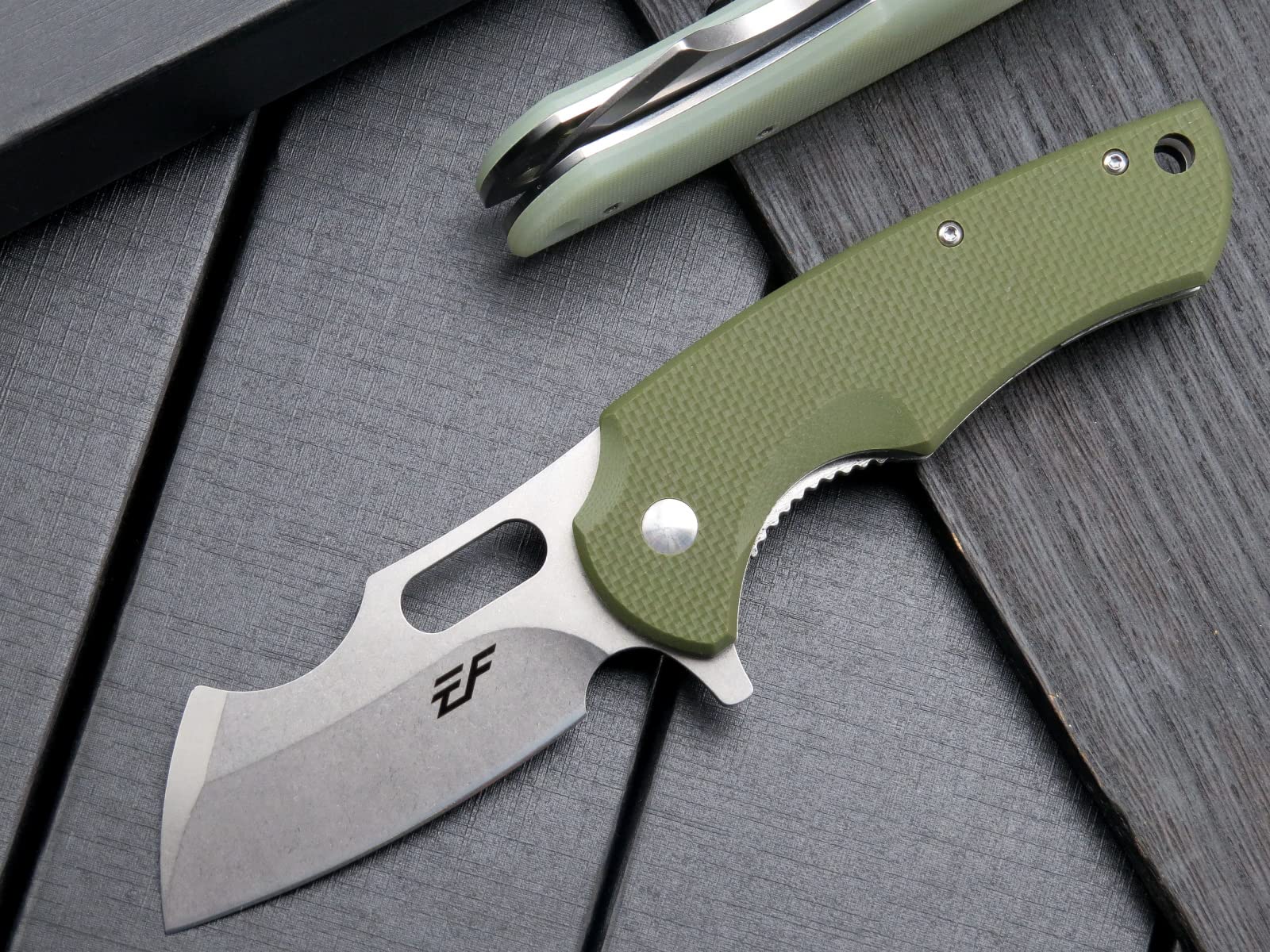 Eafengrow D2 Steel Folding Pocket Knife with G10 Handle - Compact Camping Knife for Outdoor Survival, Hiking & Everyday Carry (EF13-Army Green) | Perfect for Bushcraft, Hunting & Emergency Preparedness