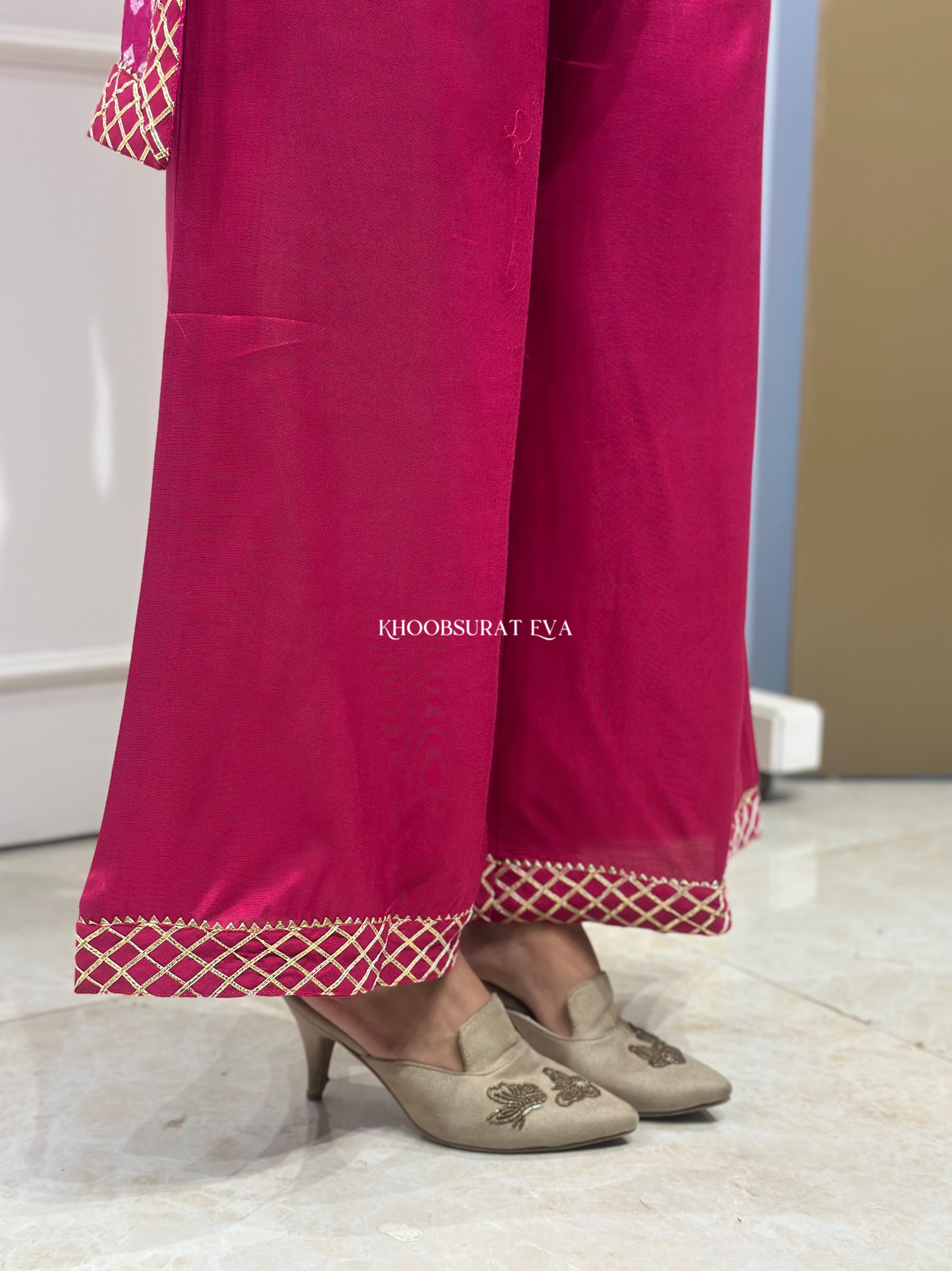 Gota Bandhej Co-Ord Set | Traditional Indian Embroidered Women's Outfit | Perfect for Festivals, Weddings & Ethnic Occasions